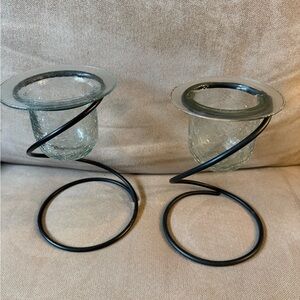 Elegant Black Metal Candle Holders